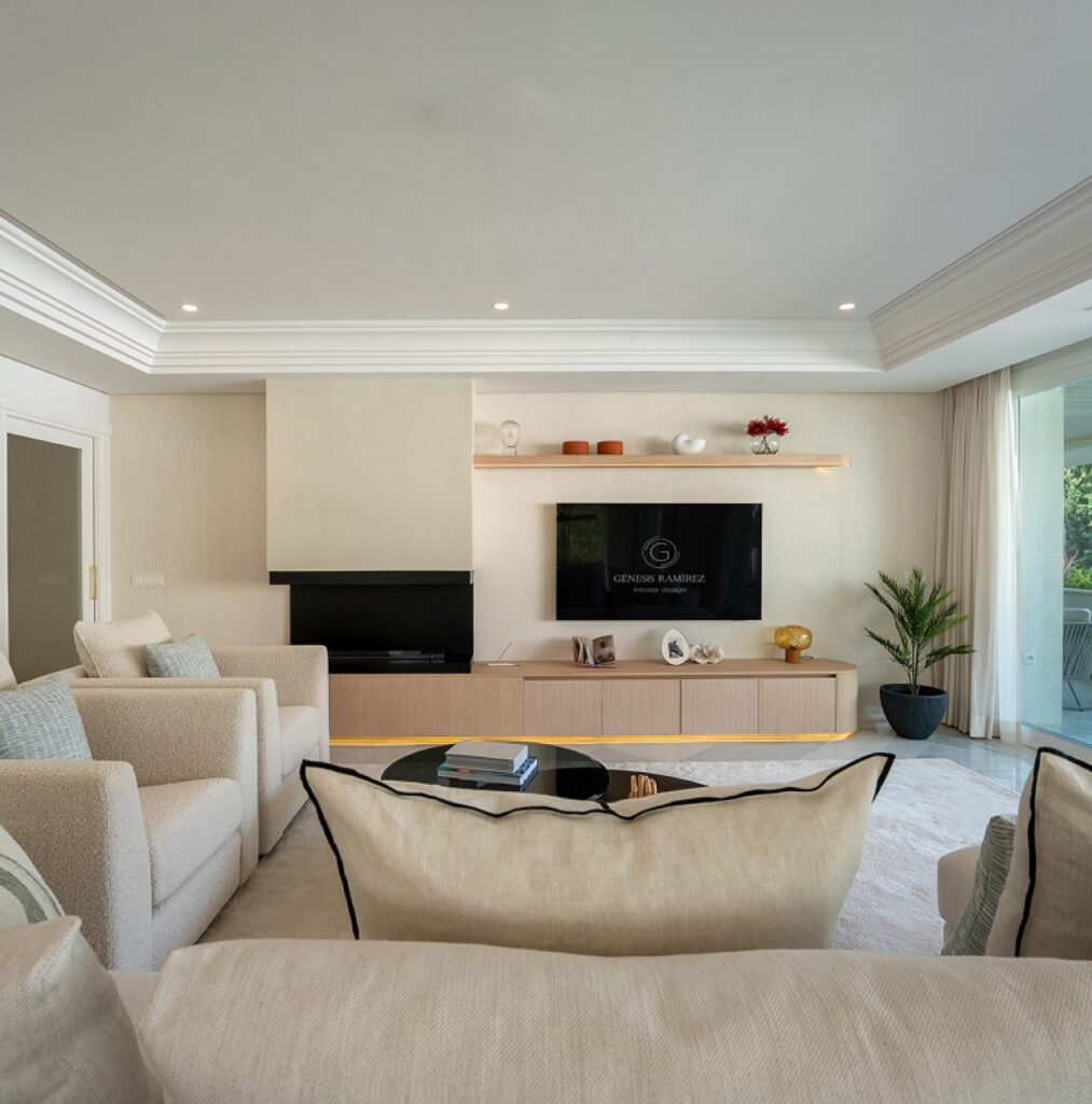 Salón de un proyecto residencial de Génesis Ramírez